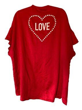 Victorias Secret Red Kimono Cover-Up Love Heart Back Design One Size Satin